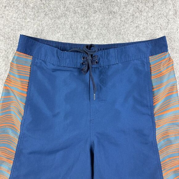 Adidas Board Shorts Mens Medium Blue Orange Mesh Lined Swim Trunks Beach Surf - Picture 6 of 13